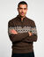 Pull jacquard col montant zipp&eacute; (marron)