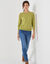 Pull col rond, laine d'agneau (vert mousse)
