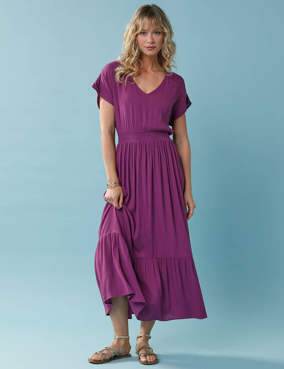Robe Sp&eacute;cial Petite base volant&eacute;e (violet)