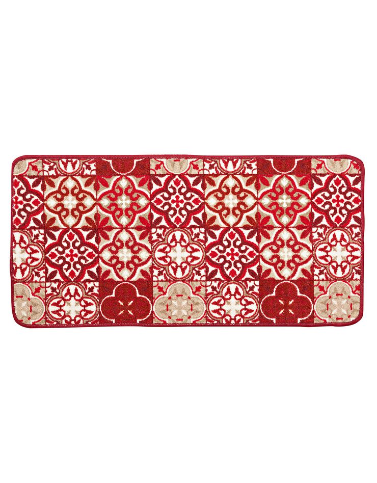 Tapis cuisine motif carreaux de ciment (rouge) Tapis cuisine motif carreaux de ciment (rouge)
