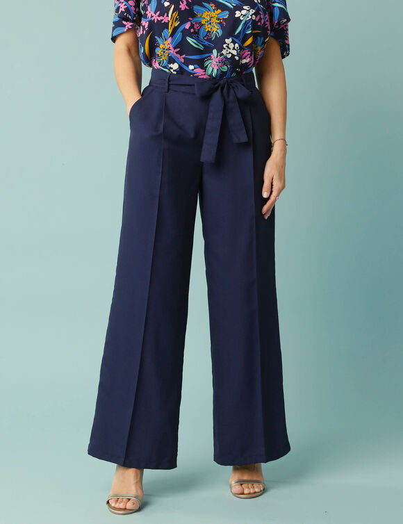 Pantalon large fluide Spécial Petites (marine)