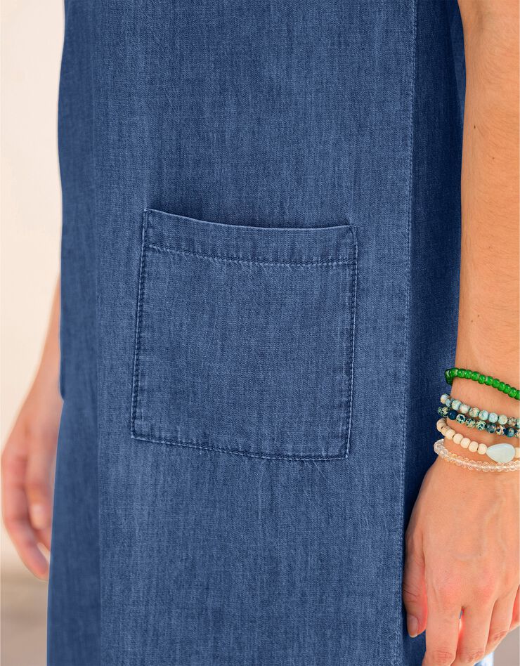 Robe forme housse denim léger, éco-responsable (stone) Robe forme housse denim léger, éco-responsable (stone)