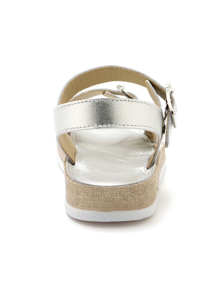 Sandales ouvertes double boucle - largeur confort (gris)