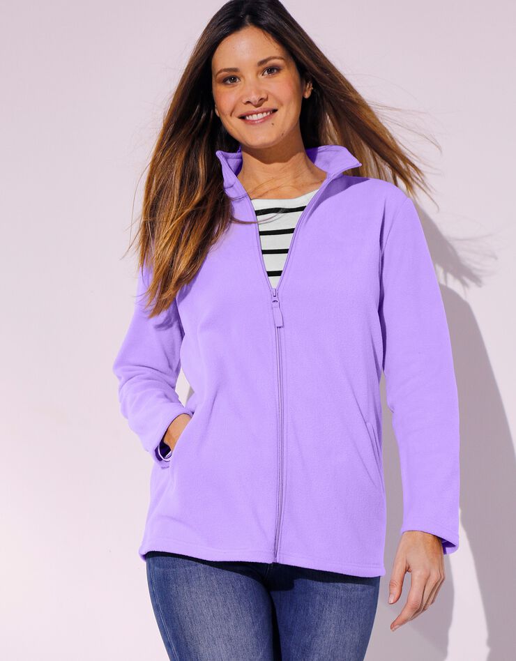 Veste polaire zippée manches longues (parme) Veste polaire zippée manches longues (parme)