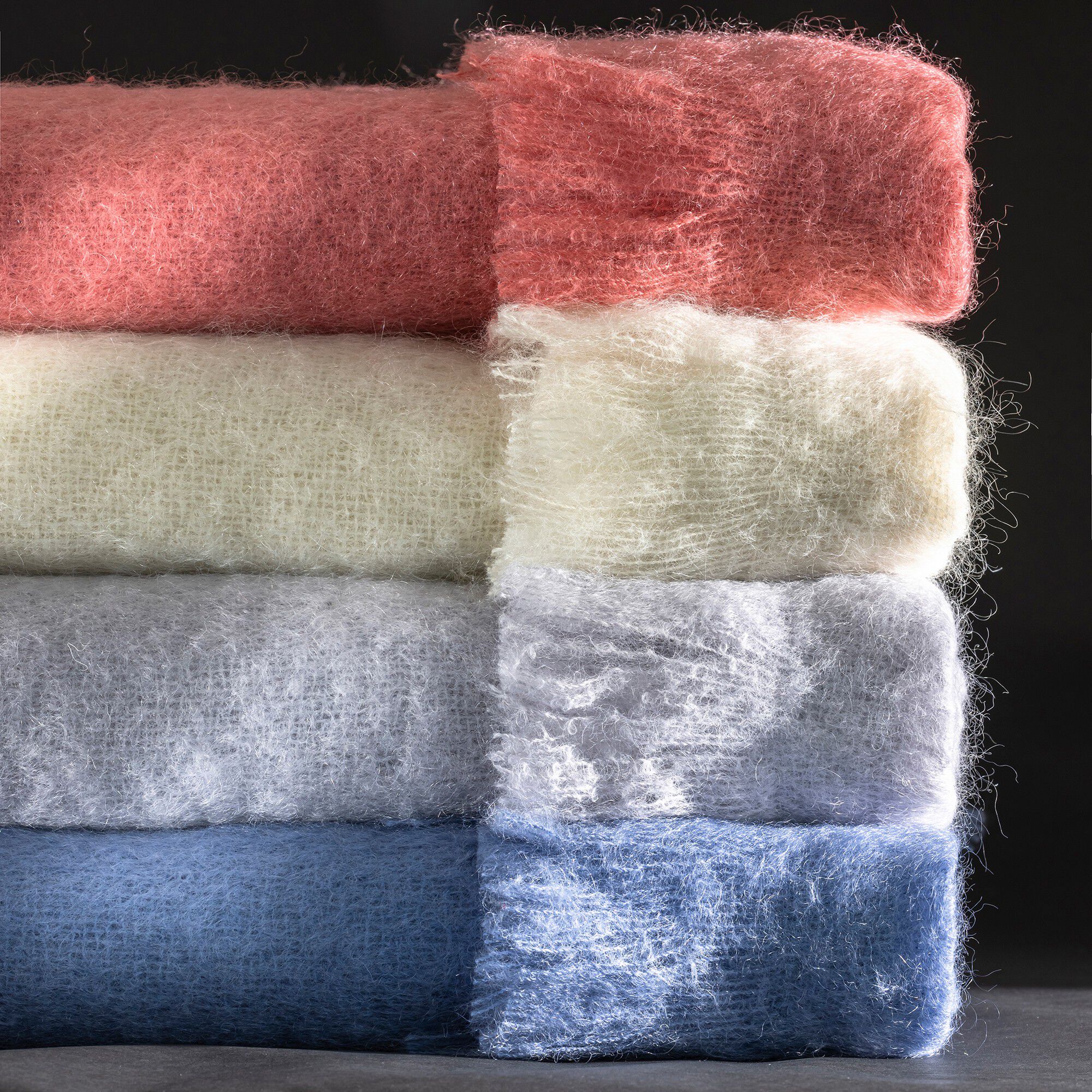 Couverture laine mohair Angora, écru Blancheporte