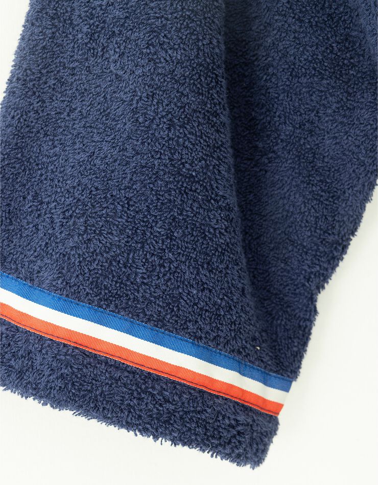 Peignoir de bain adulte JO Paris 2024® col kimono, éponge bouclette (bleu)