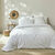 Linge de lit Amezia finition tuft&eacute; en relief - coton lav&eacute; 57 fils/cm&sup2; (blanc)