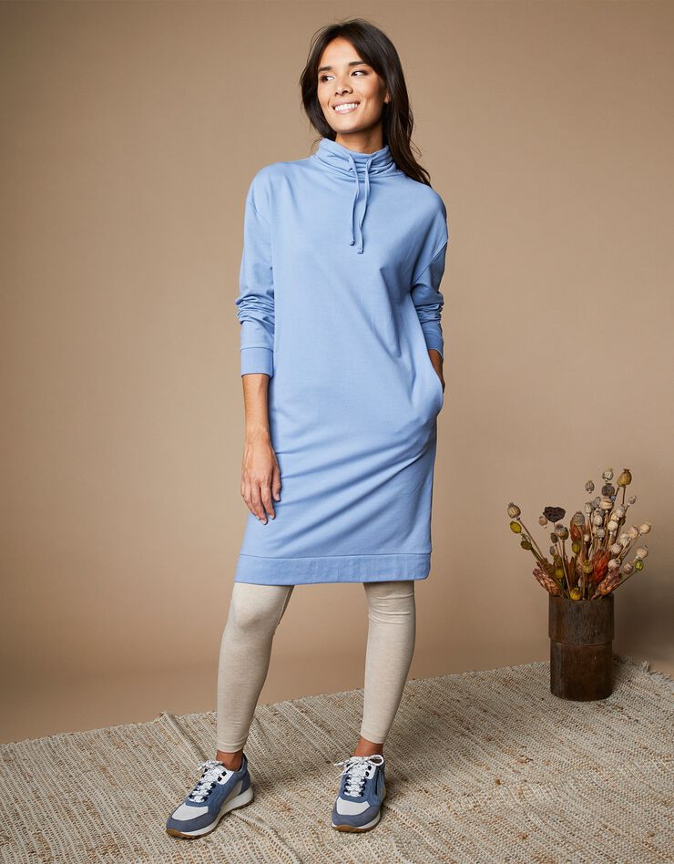 Robe molleton léger col montant (bleu grisé) Robe molleton léger col montant (bleu grisé)
