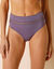 Culotte haute microfibre et tulle plumetis effet seconde peau Paia - lot de 2 (parme grisé)
