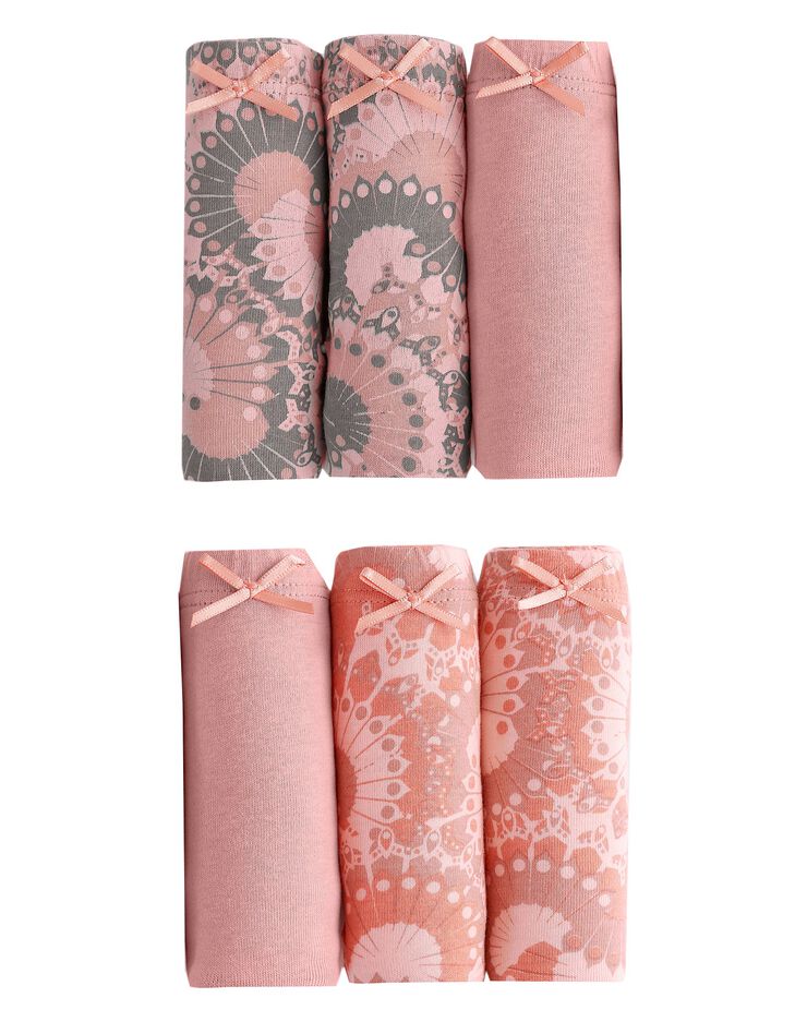 Culotte forme maxi coton motif indiens  – Lot de 6 (abricot)