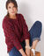 Pull maille bouclette, col bateau (prune)