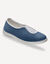 Ballerine d'intérieur élastiquée imprimée pois (bleu)