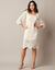 Robe courte macramé, manches 3/4 (écru)