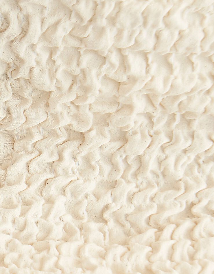 Housse gaufrée bi-extensible spéciale canapé d'angle (naturel)