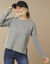 Pull volume loose, à fentes côtés (gris chiné)