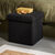 Coffre-pouf pliable, tissu bouclette (noir)