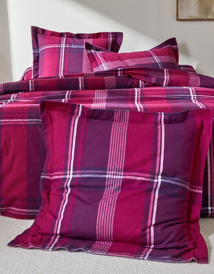 Linge de lit Scott flanelle tissé teint (prune)