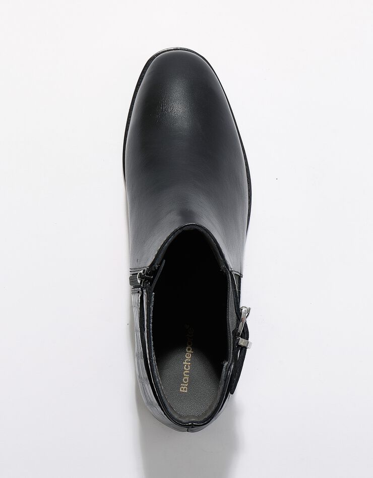 Boots cuir bi-matière (noir) Boots cuir bi-matière (noir)