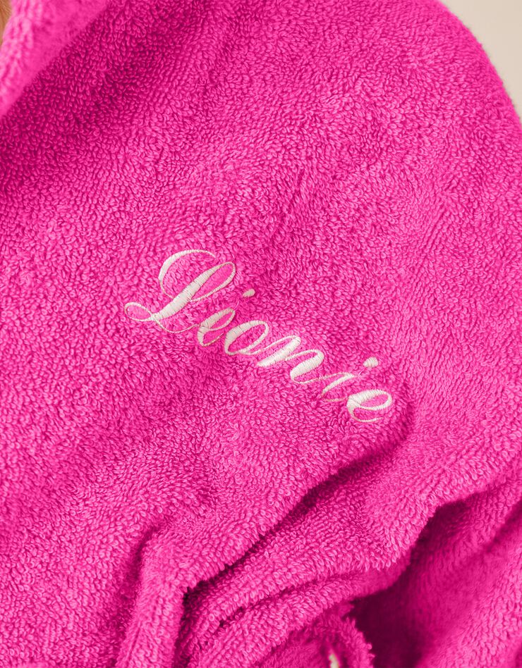 Peignoir de bain enfant personnalisable licorne à capuche (fuchsia)
