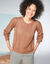Pull col rond, maille fantaisie toucher doux (chocolat)