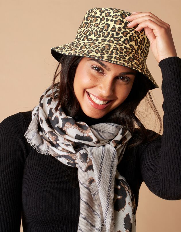 Chapeau réversible imperméable (léopard / noir)