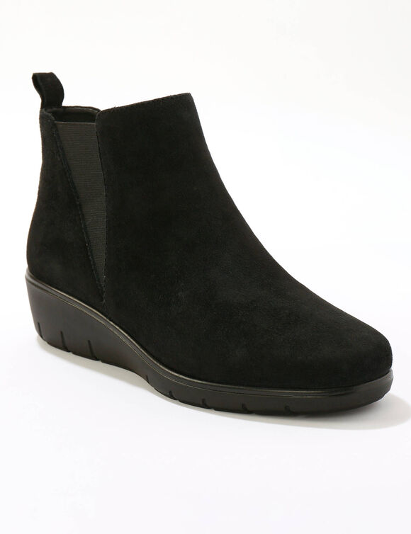 Boots compensées cuir souple certifié LWG (noir)