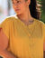 Robe longue boutonnée unie, fluide (curry)