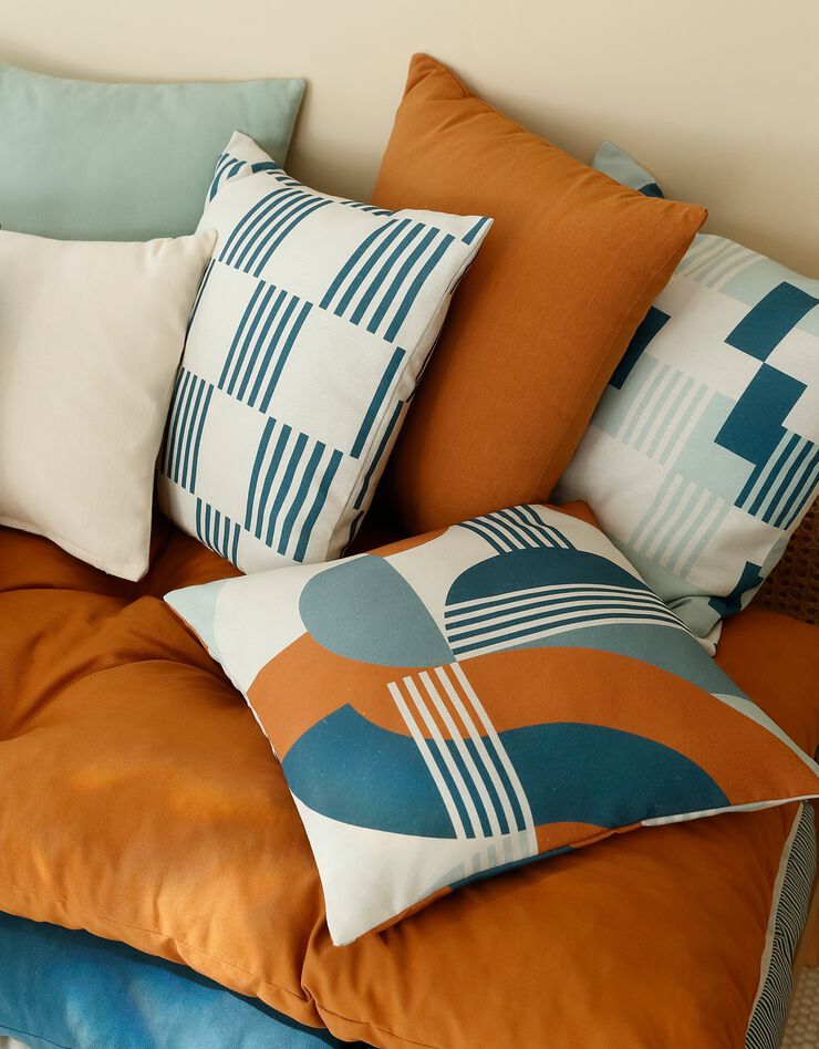 Housse de coussin unie bachette - lot de 2 (caramel)