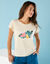 T-shirt manches courtes imprimé placé, Spécial Petites (sable)