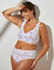 Soutien-gorge grand maintien coton imprim&eacute; fleuri "Capella" - sans armatures (blanc)