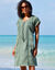 Robe macramé, crépon coton (kaki)