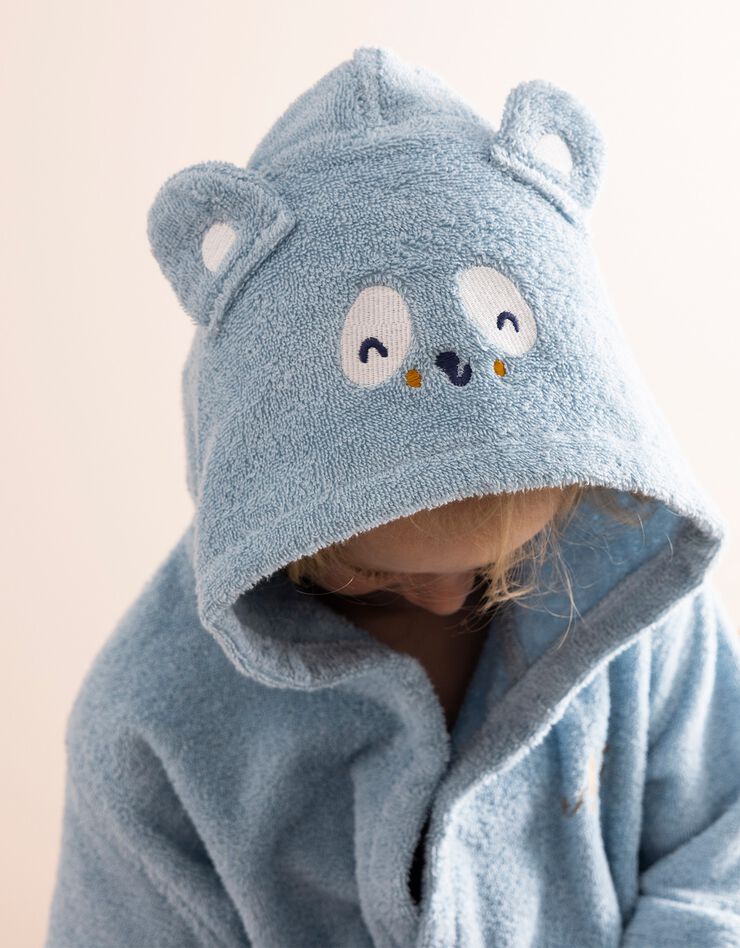 Peignoir de bain enfant personnalisable panda à capuche (bleu glacier) Peignoir de bain enfant personnalisable panda à capuche (bleu glacier)