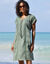 Robe macramé, crépon coton (kaki)