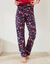 Pantalon pyjama imprimé floral (marine / rouge)