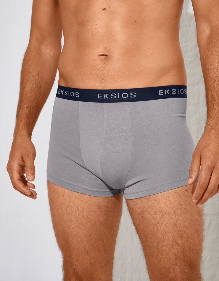 Boxer fermé imprimé micromotifs - lot de 3 (rouge / gris) Boxer fermé imprimé micromotifs - lot de 3 (rouge / gris)