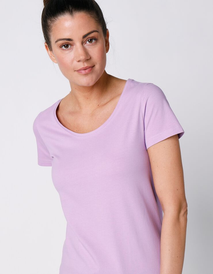 Tee-shirt uni manches courtes en coton bio, éco-responsable (parme) Tee-shirt uni manches courtes en coton bio, éco-responsable (parme)