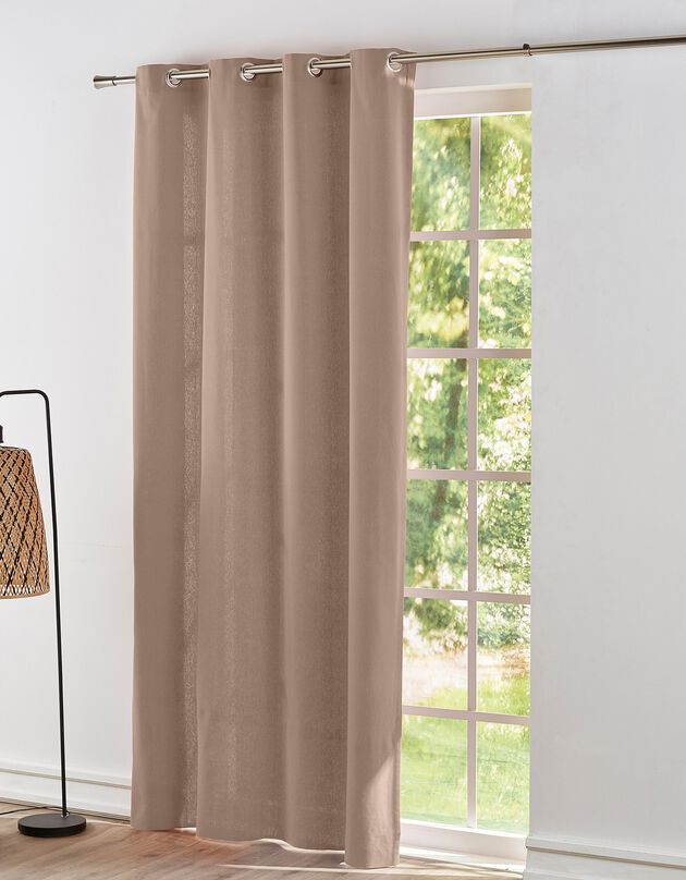 Rideau oeillets bachette tamisant uni (taupe)