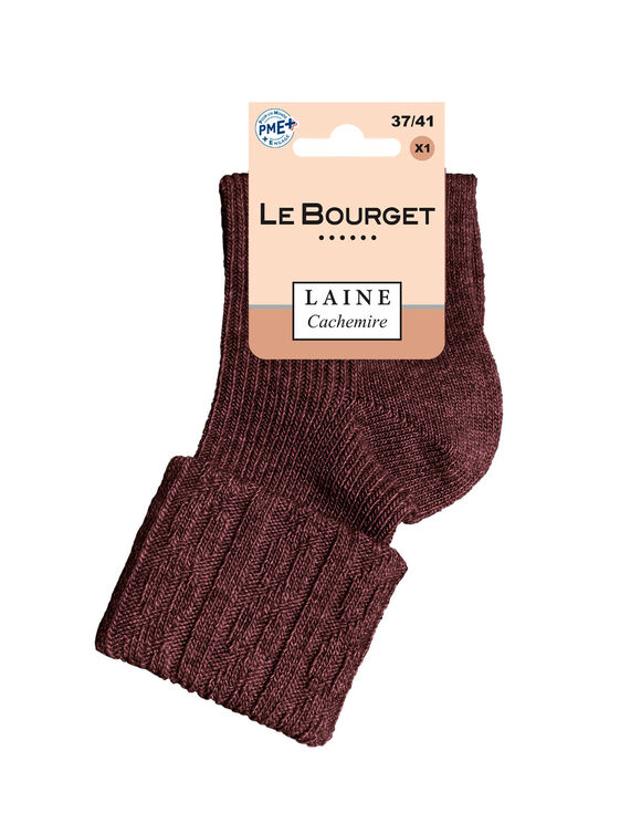 Chaussettes laine modal m&eacute;lang&eacute;s (chocolat)