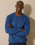 Pull uni col rond (bleu)