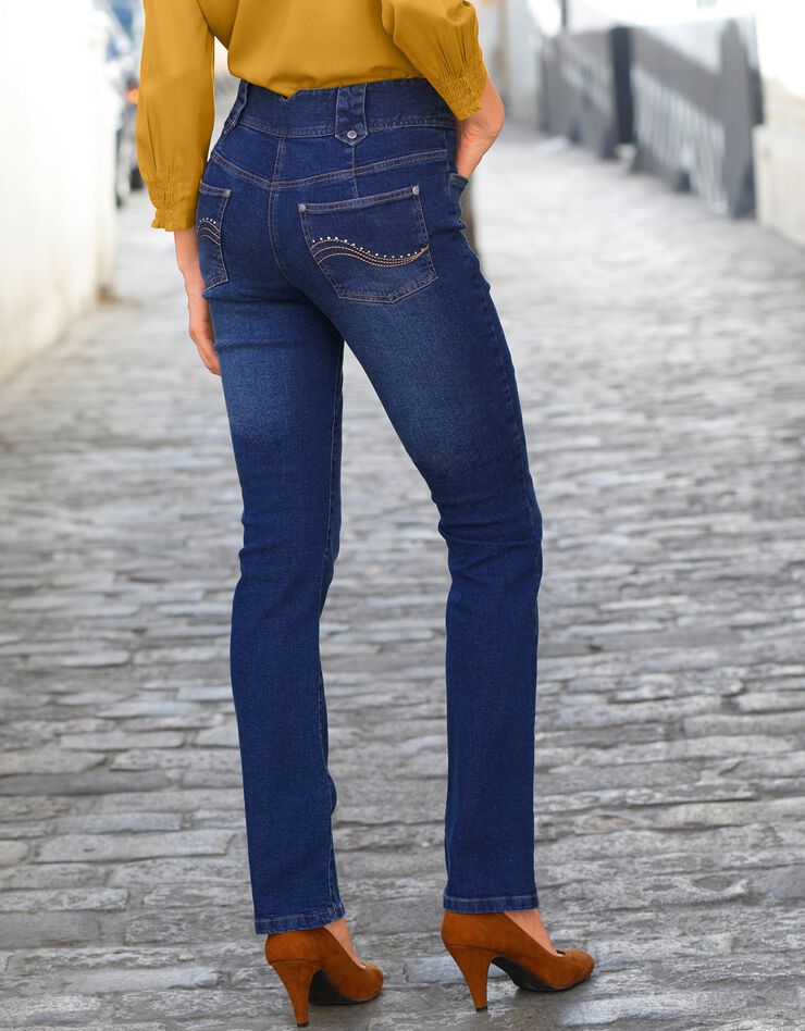 Jean droit taille haute - petite stature (dark blue) Jean droit taille haute - petite stature (dark blue)
