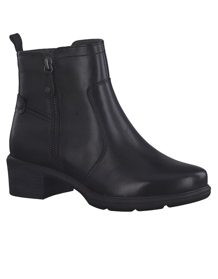 Boots cuir - largeur confort (noir)