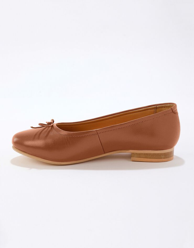 Ballerines plates confort en cuir - caramel (caramel)