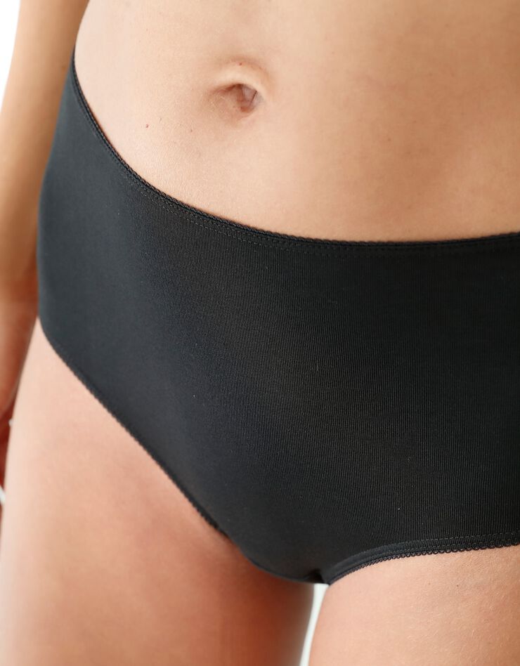 Culotte forme maxi coton stretch - Lot de 4 (gris chiné + noir) Culotte forme maxi coton stretch - Lot de 4 (gris chiné + noir)