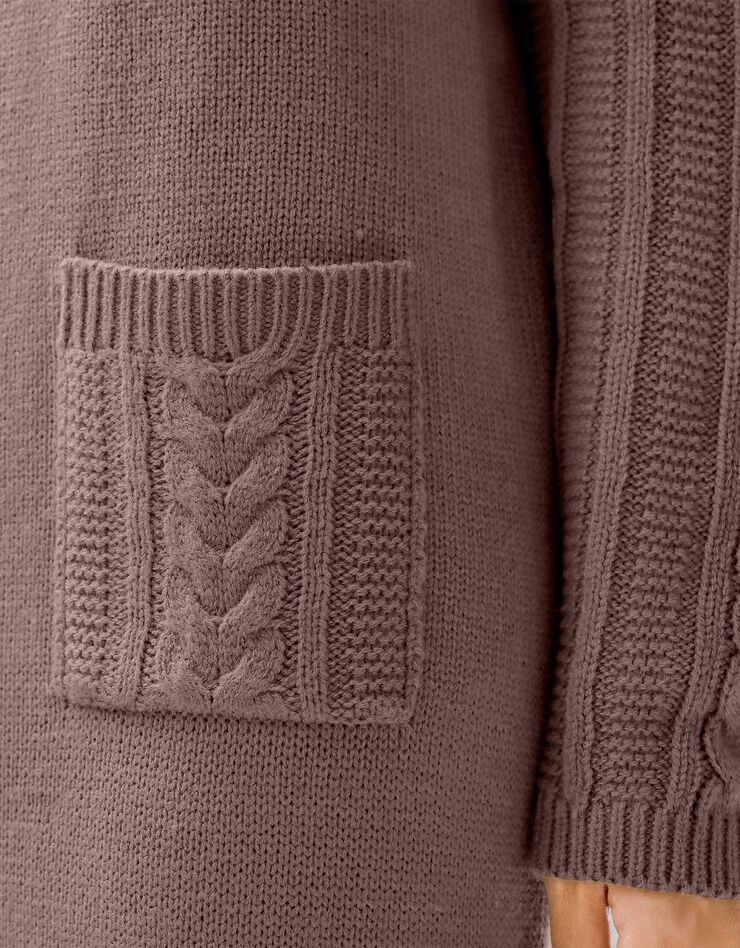 Robe pull maille torsadée (taupe) Robe pull maille torsadée (taupe)
