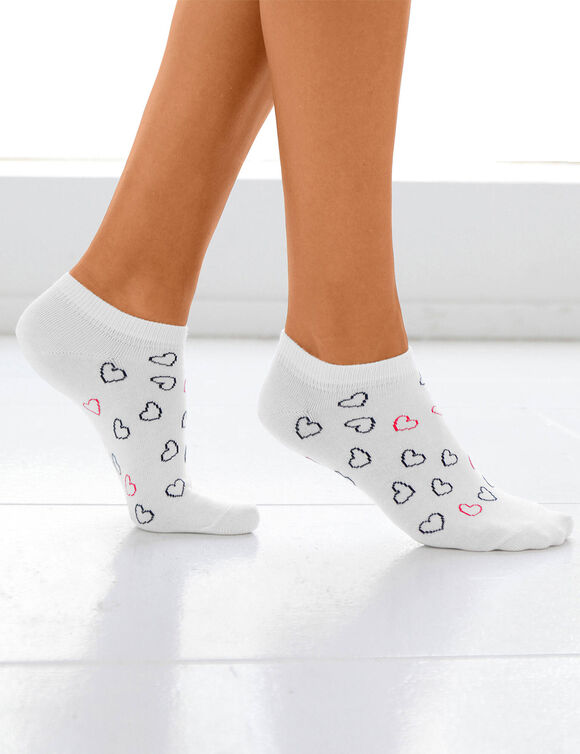 Chaussettes basses motifs assortis - lot de 4 paires (rouge)