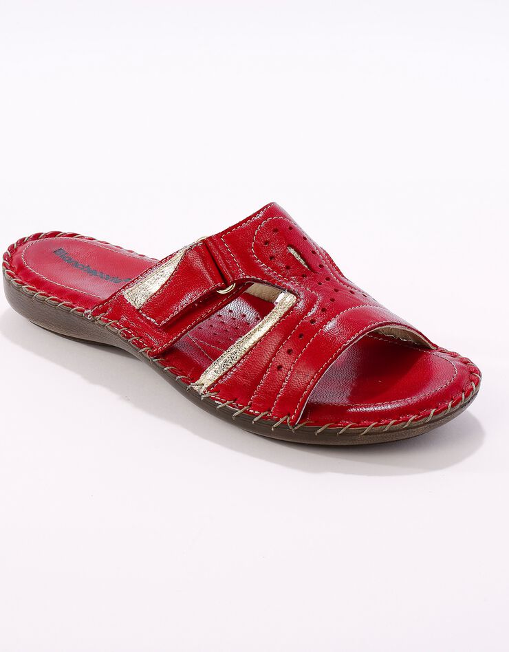 Mules confort en cuir ultra-souple - rouge (rouge) Mules confort en cuir ultra-souple - rouge (rouge)