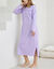 Chemise de nuit longue manches longues unie (parme)