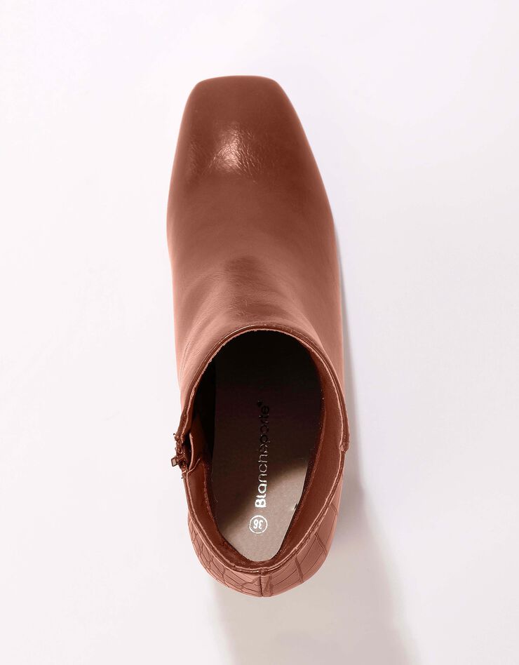 Boots bi-matière bout carré - caramel (caramel) Boots bi-matière bout carré - caramel (caramel)