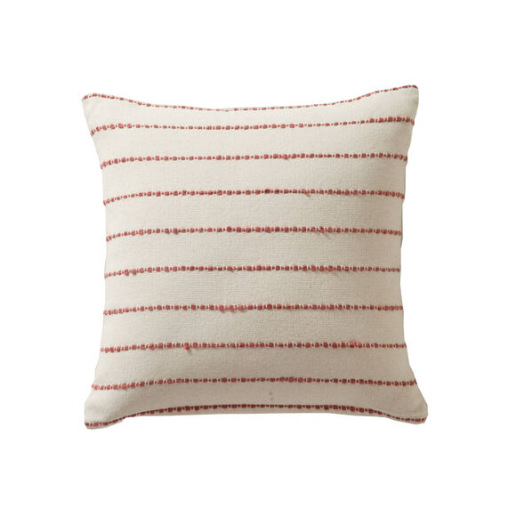 Coussin tissage artisanal (naturel / terracotta)