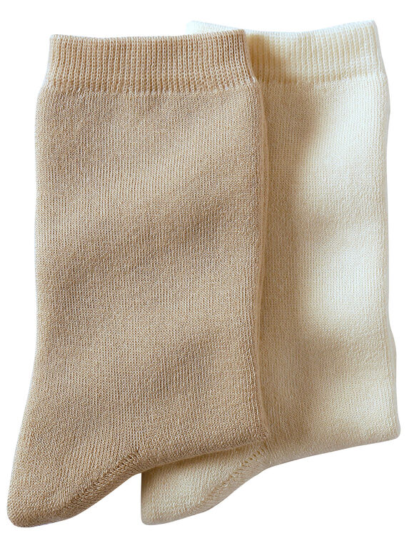 Chaussette chaleur int&eacute;rieur bouclette - lot de 2 paires (&eacute;cru + beige)